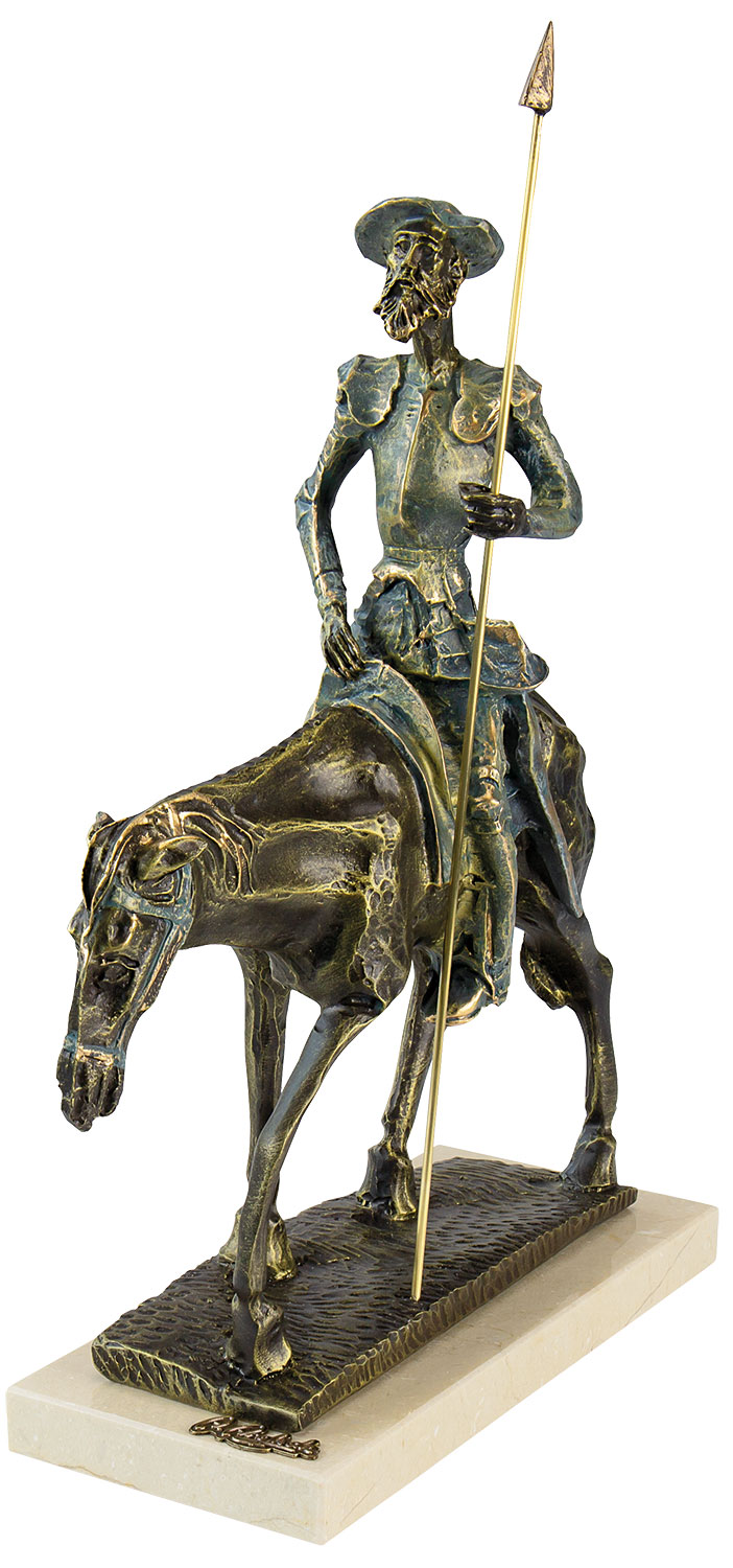 Angeles Anglada: Skulptur 'Don Quichotte', Kunstguss Steinoptik
