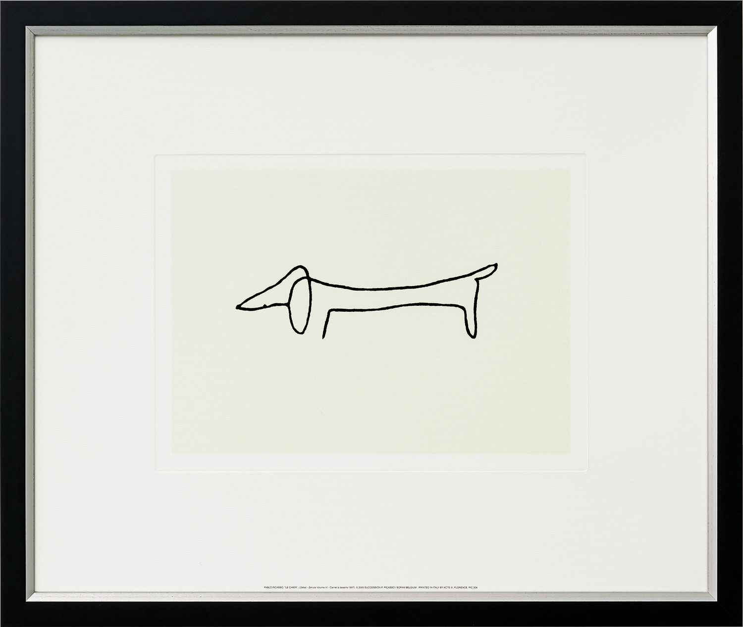 Pablo Picasso: Bild 'Der Hund - Le Chien', gerahmt