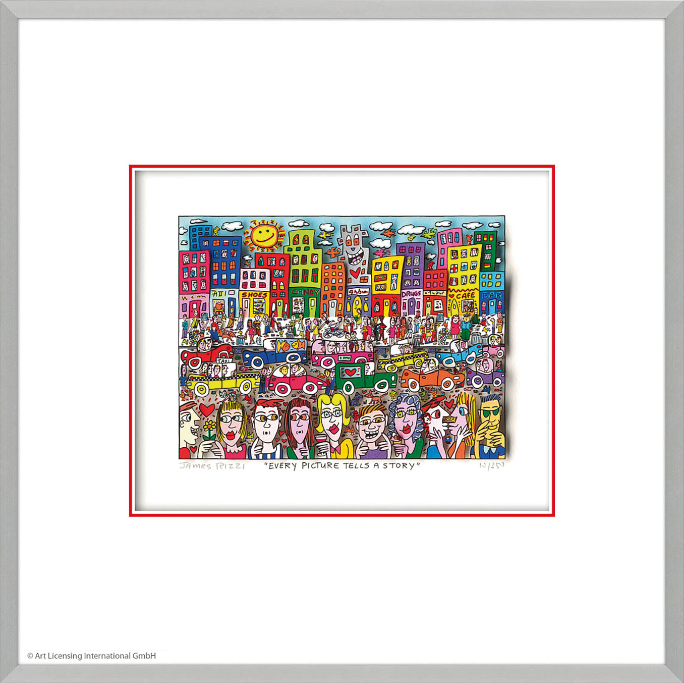 James Rizzi: 3D-Bild 'Every Picture tells a Story', gerahmt