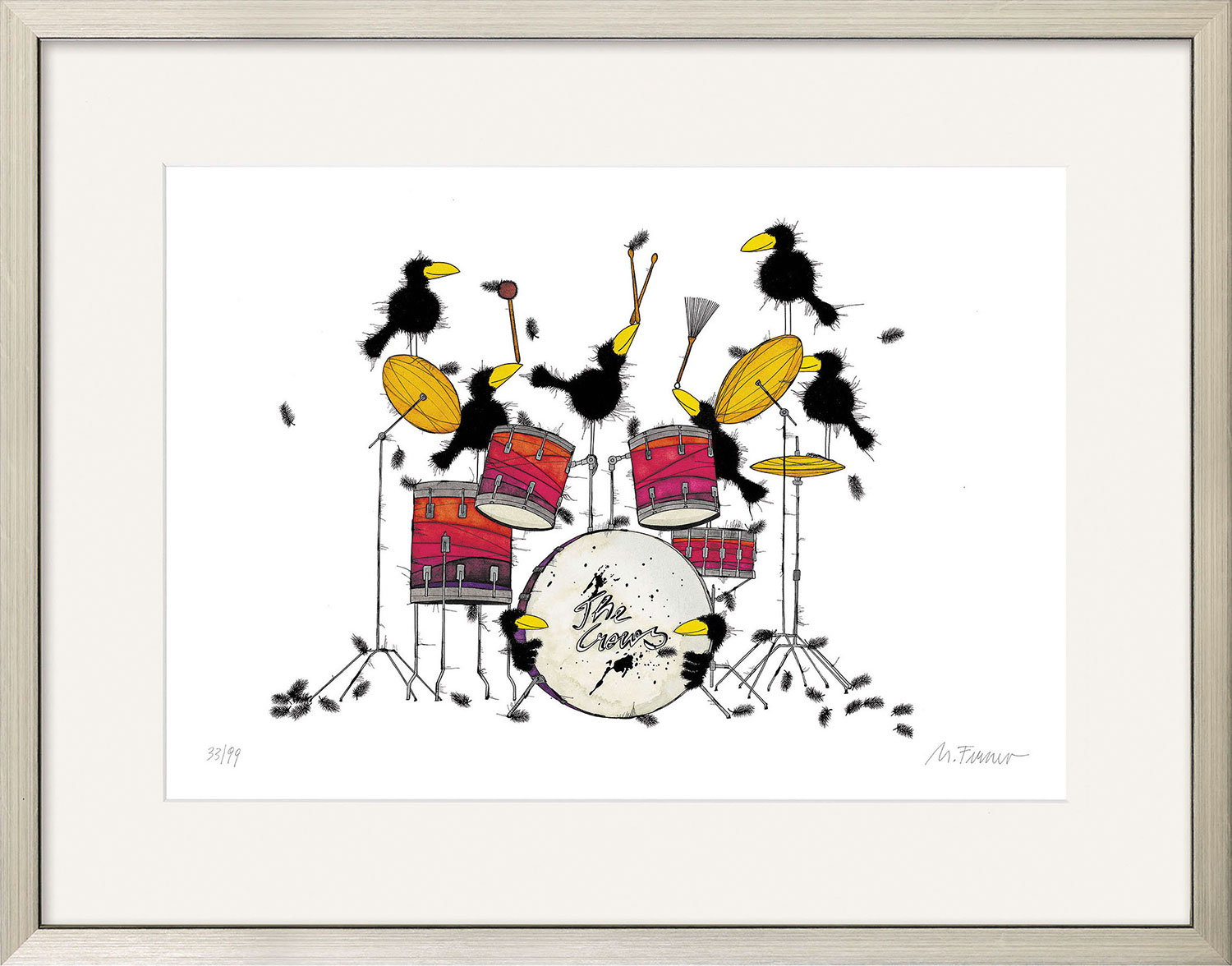 Michael Ferner: Bild 'The Drummer Crows' (2021), gerahmt