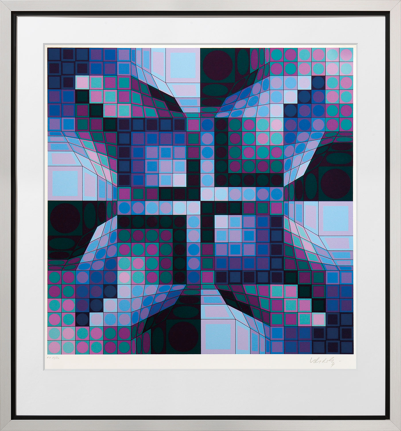 Victor Vasarely: Bild 'Firka', gerahmt