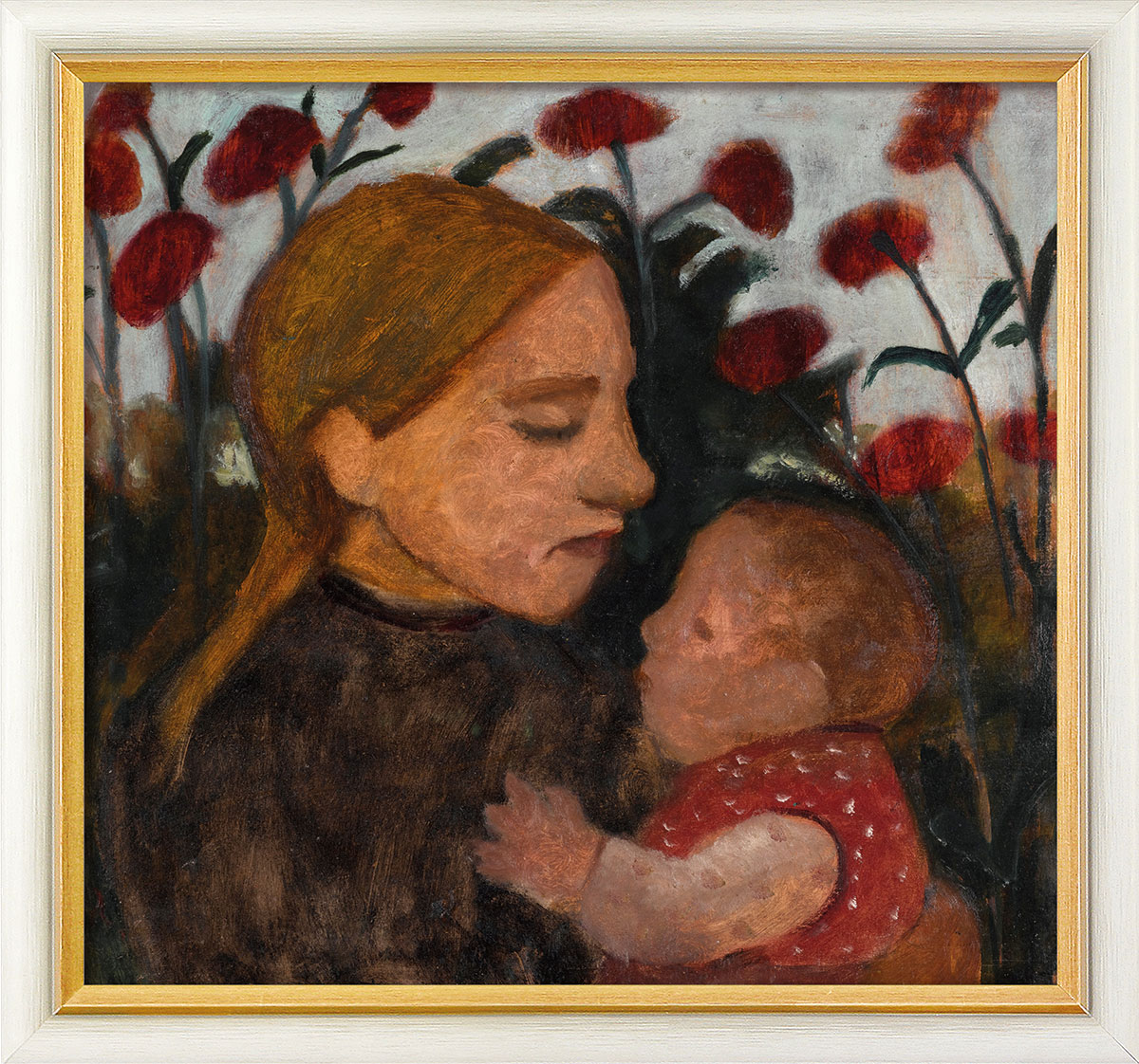 Paula Modersohn-Becker: Bild 'Junge Frau mit dem Kind' (1902), gerahmt