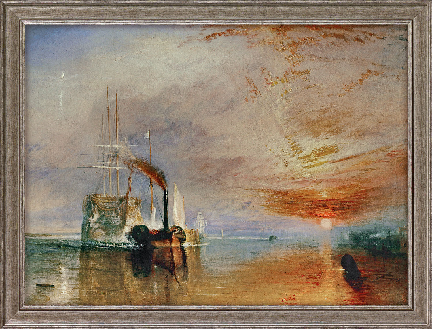 William Turner: Bild 'Die letzte Fahrt der Temeraire' (1839), gerahmt