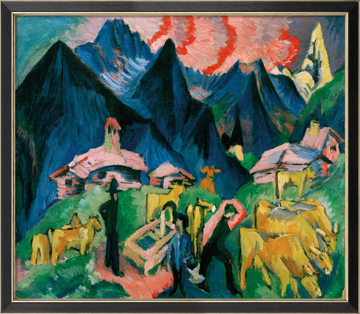 Ernst Ludwig Kirchner: Bild 'Alpleben' (1918), gerahmt