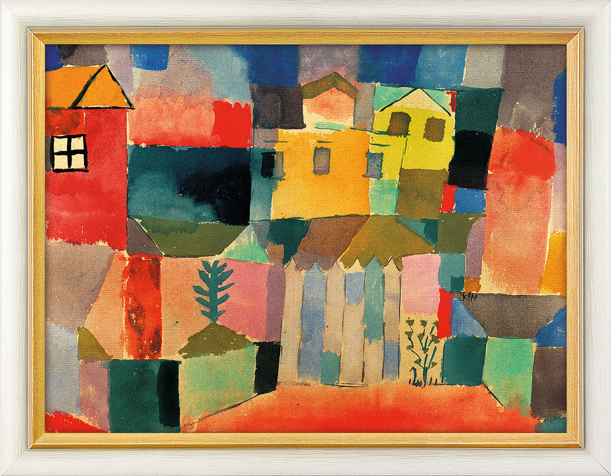 Paul Klee: Bild 'Häuser am Meer' (1914), gerahmt