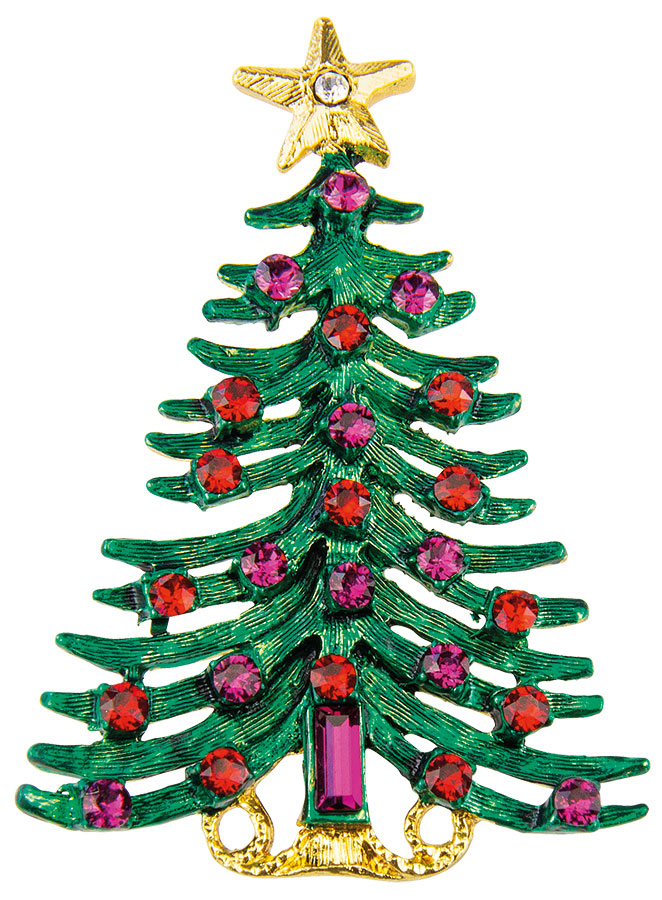 Weihnachtsbrosche 'Weihnachtsbaum', Schmuck