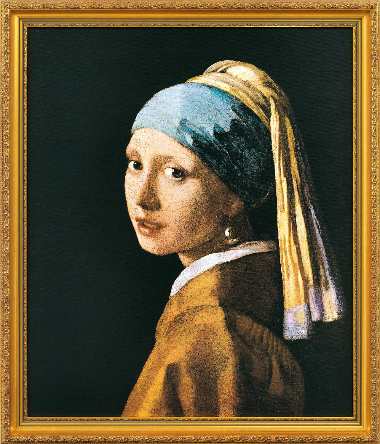 Jan Vermeer van Delft: Bild 'Das Mädchen mit dem Perlenohrring' (1665), gerahmt