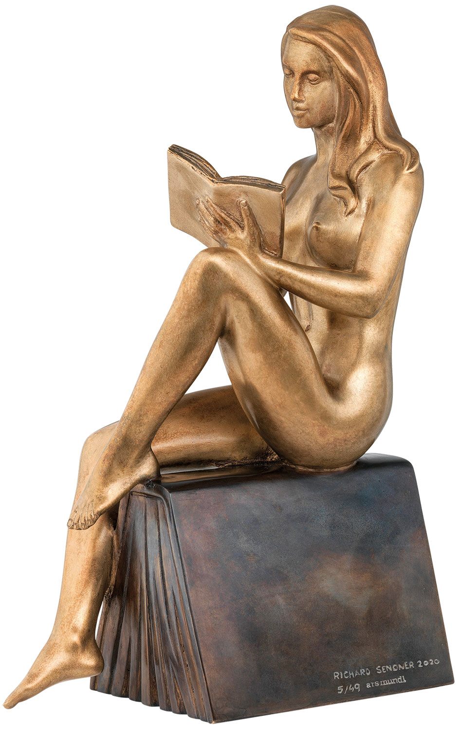 Richard Senoner: Skulptur 'Lesende', Bronze