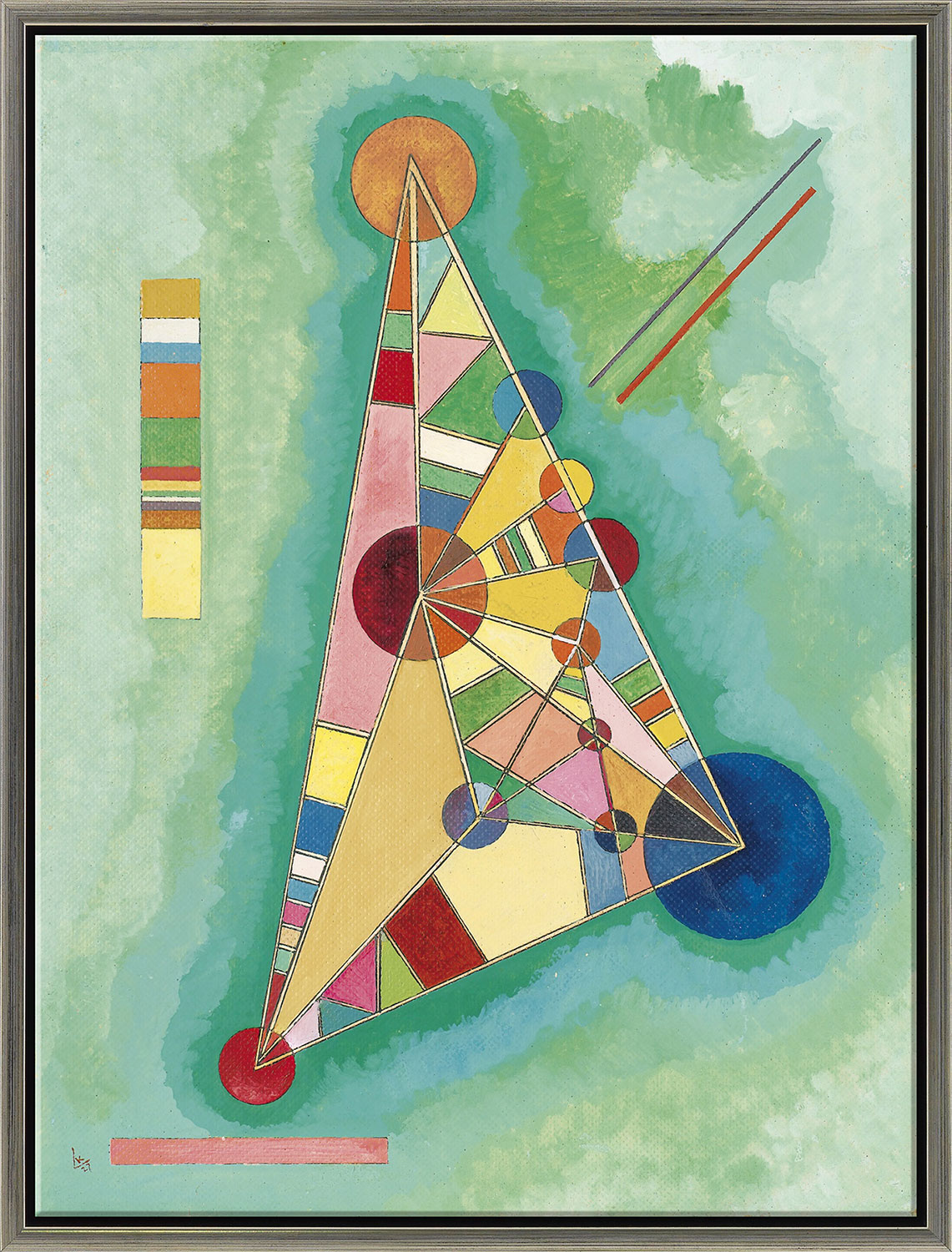 Wassily Kandinsky: Bild 'Bunt im Dreieck' (1927), gerahmt