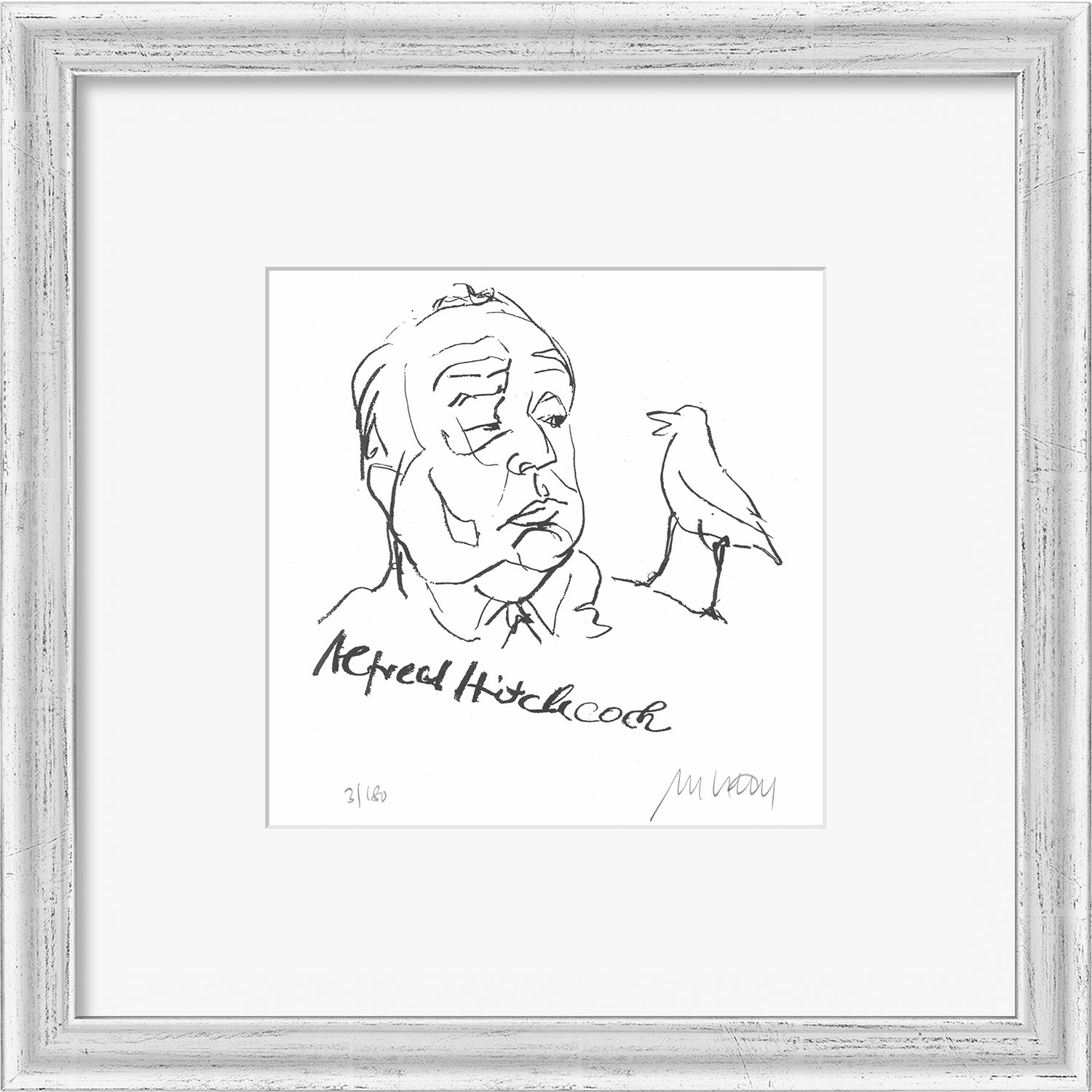 Armin Mueller-Stahl: Bild 'Alfred Hitchcock' (2021), gerahmt