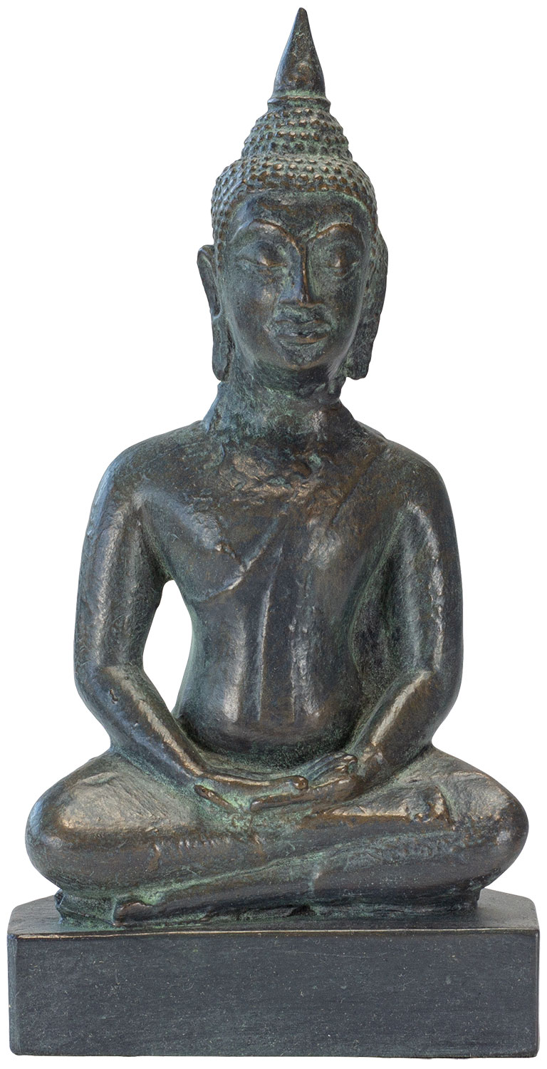 Skulptur 'Meditierender Buddha', Kunstguss