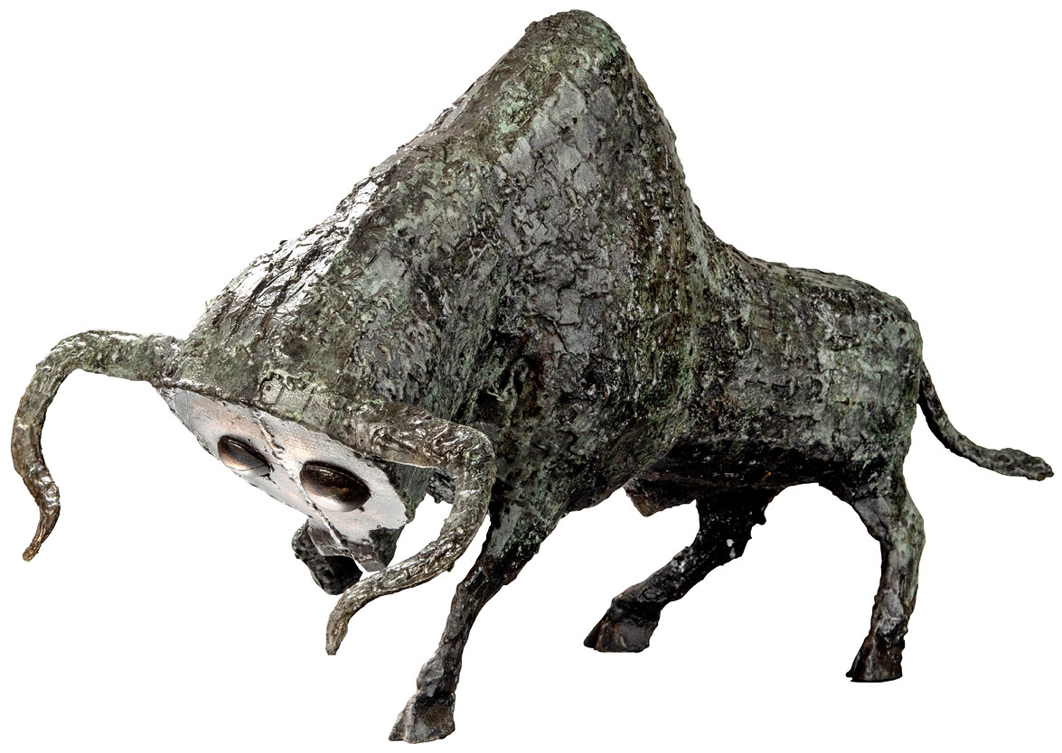 Hüseyin Arda: Skulptur 'Stier' (2021), Version Bronze grau patiniert