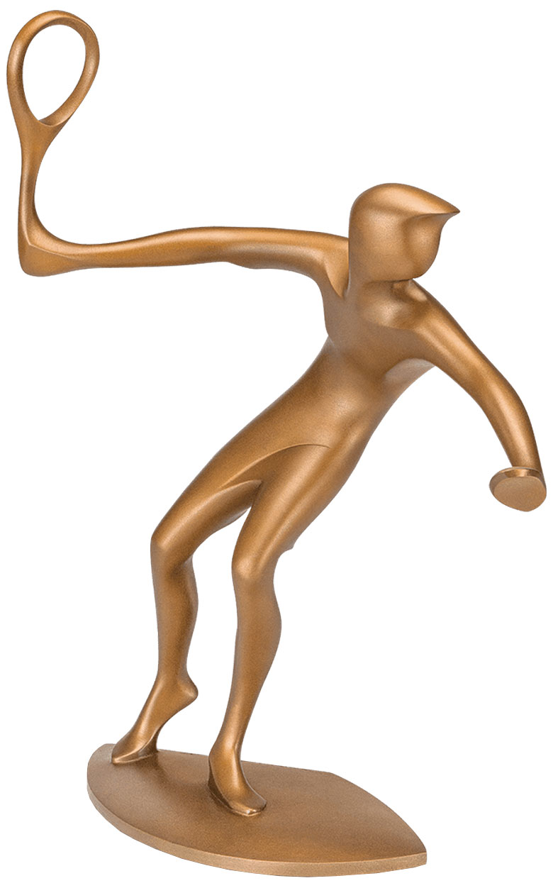 Torsten Mücke: Skulptur 'Tennisspieler', Bronze