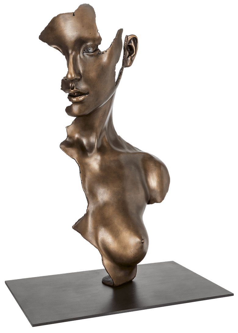 Jamie Salmon: Skulptur 'Fragmented girl', Bronze