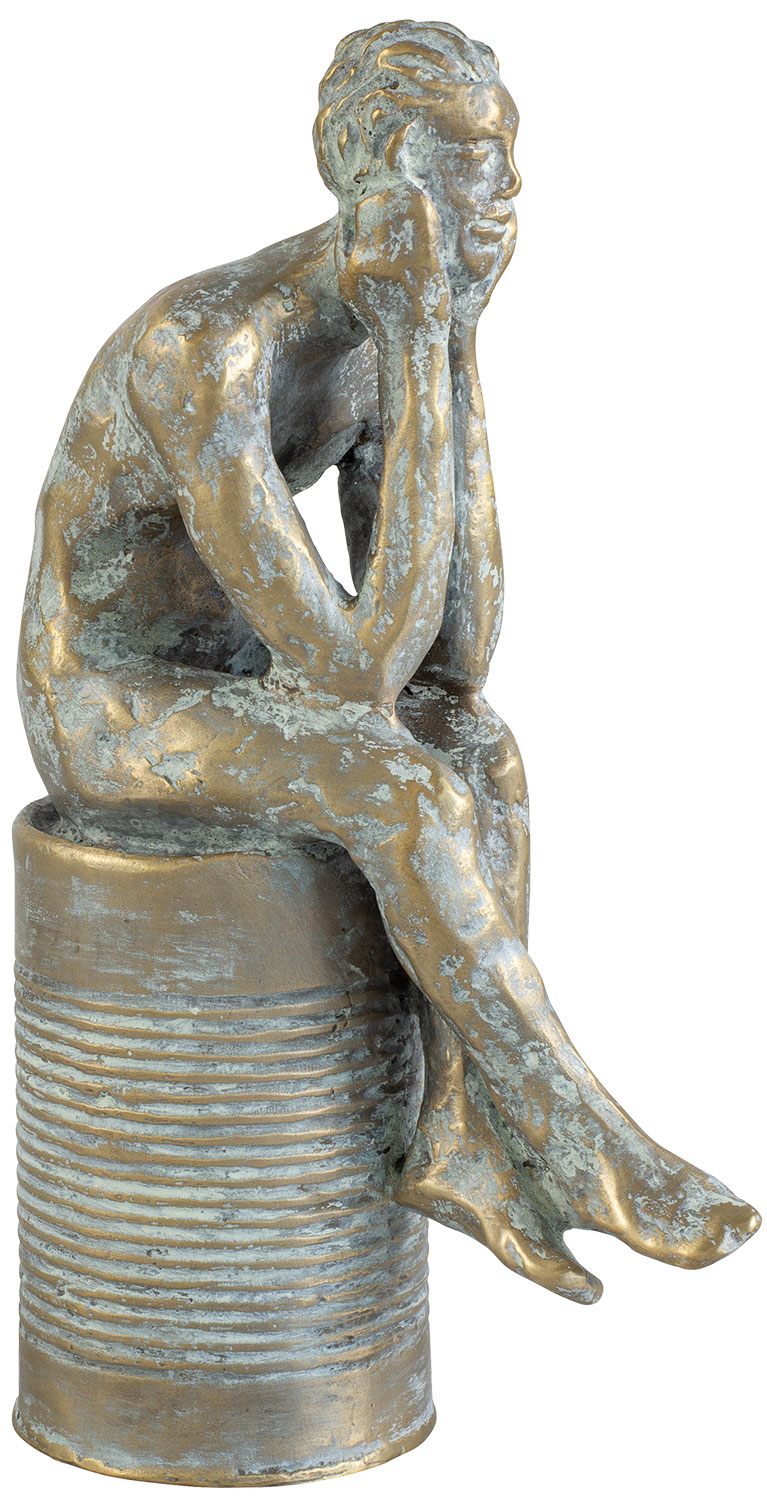 Dagmar Vogt: Skulptur 'Kleiner Denker' (2021), Bronze