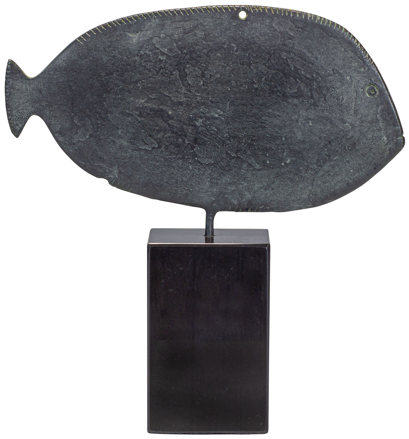 Skulptur 'Ägyptische Palette in Form eines Fisches', Bronze