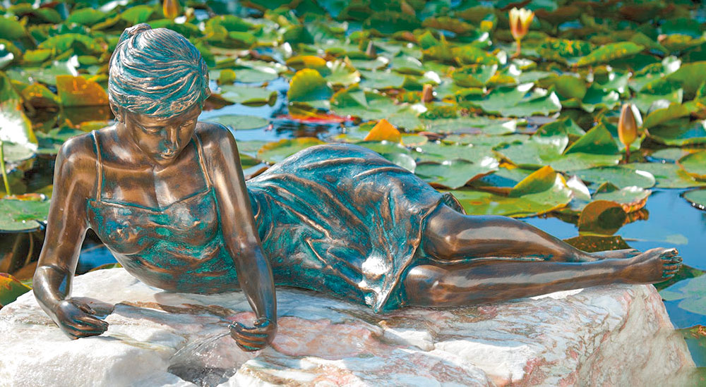 Gartenskulptur / Wasserspeier 'Sabina' (ohne Stein), Bronze