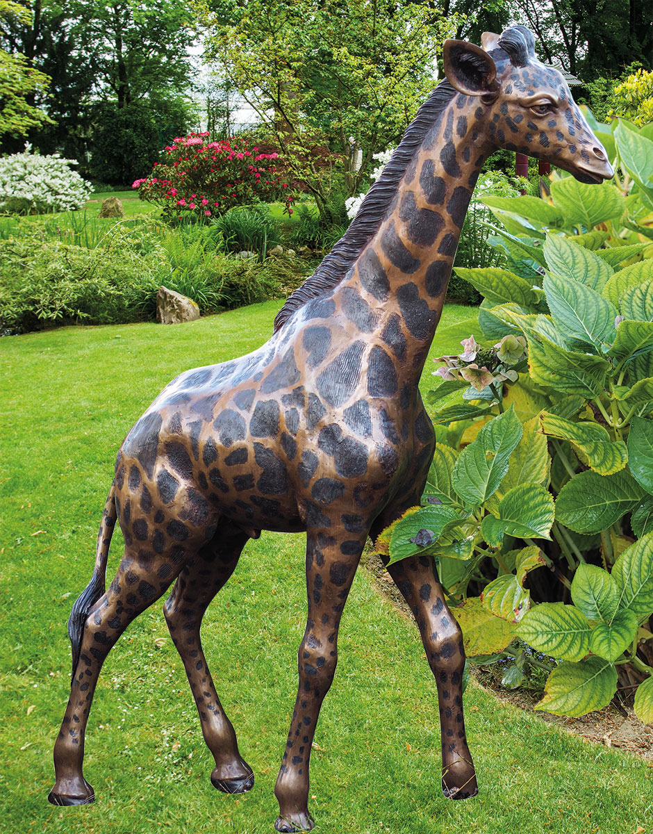 Gartenskulptur 'Giraffe', Bronze
