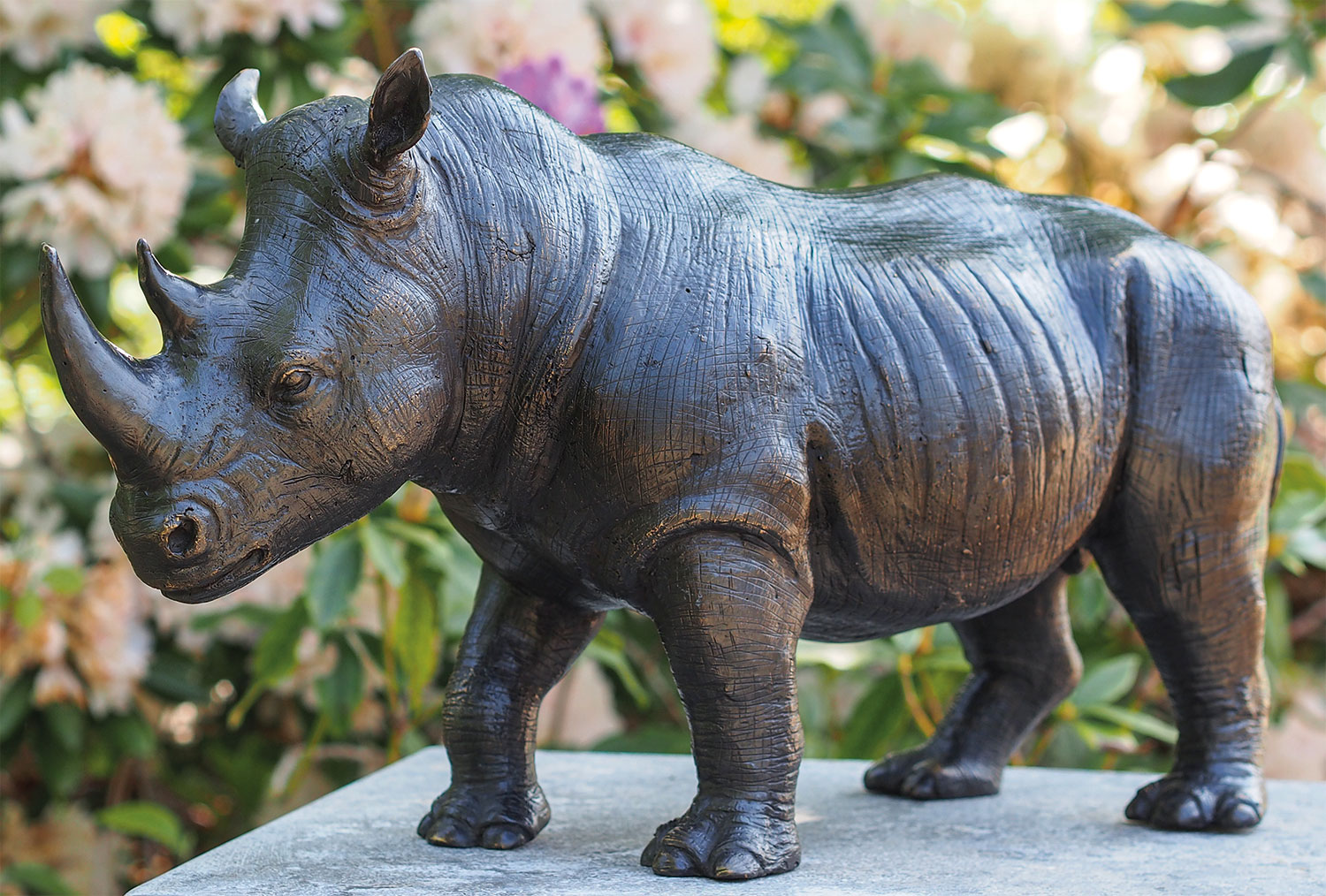 Gartenskulptur 'Rhinozeros', Bronze