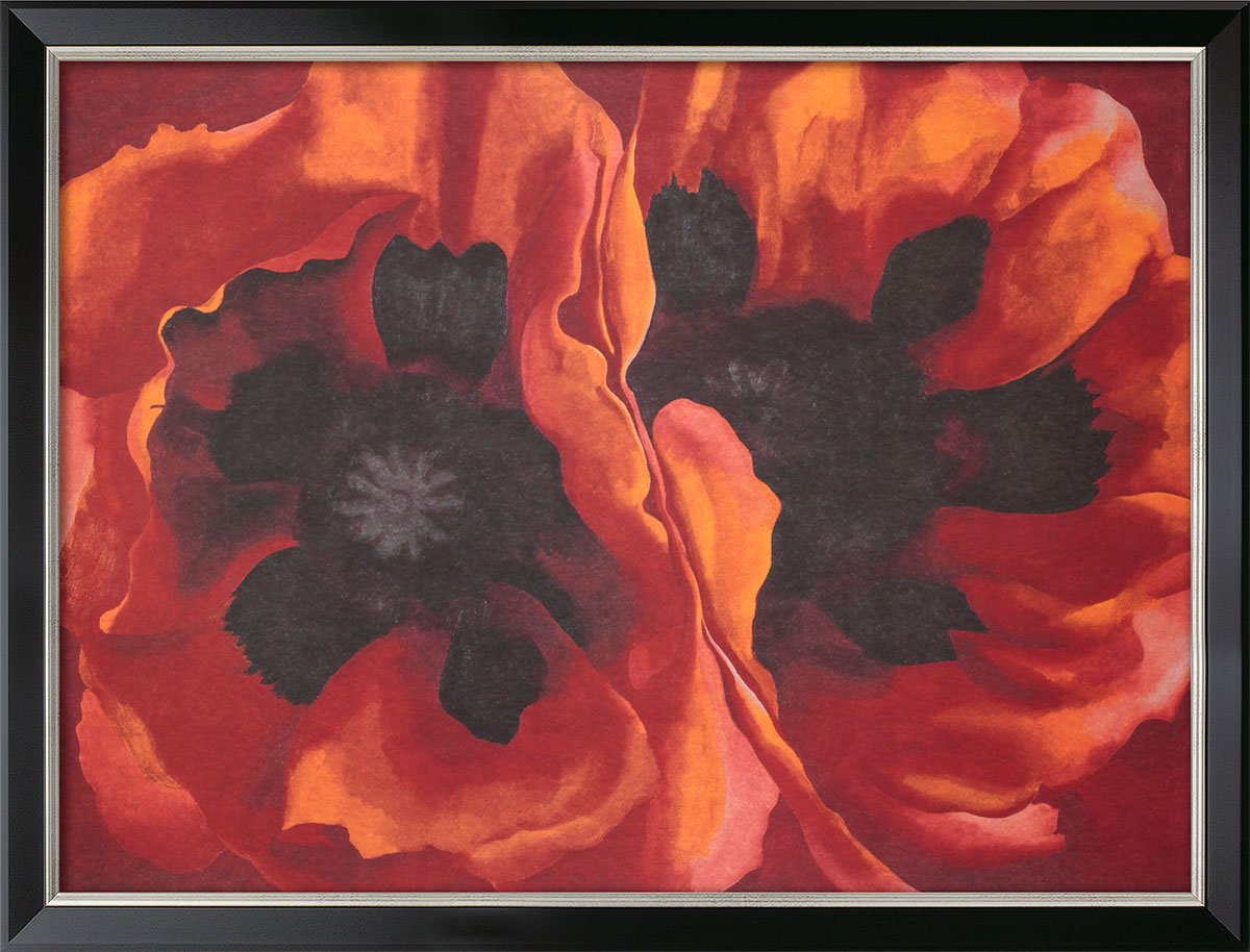 Georgia O'Keeffe: Bild 'Oriental Poppies' (1927), gerahmt