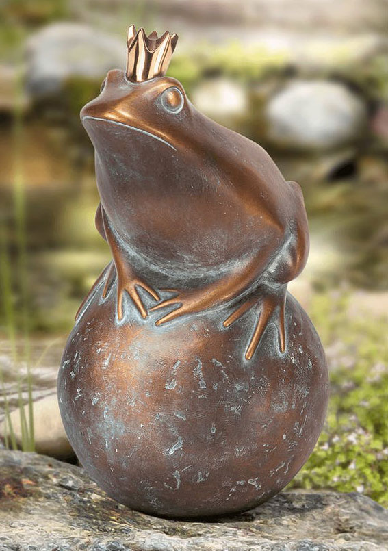 Gartenskulptur 'Froschkönig', Bronze