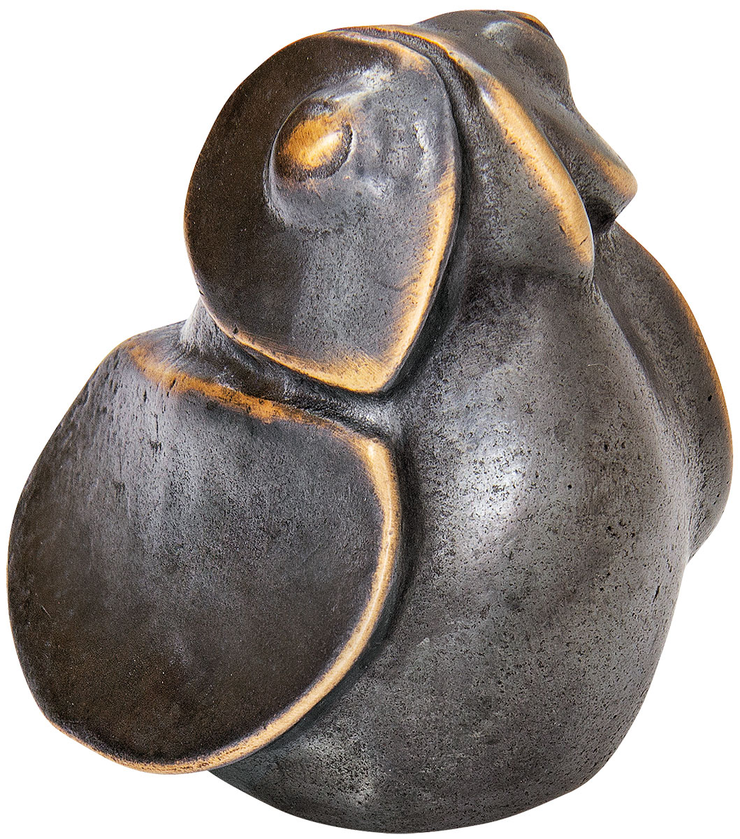 Herbert Fricke: Miniatur-Skulptur 'Eule', Bronze