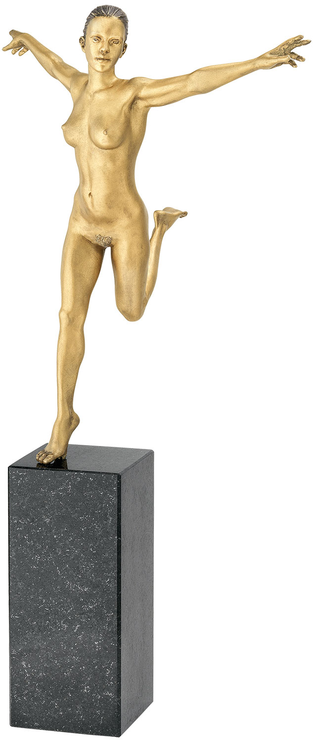 Leo Wirth: Skulptur 'Freiheit' (2021), Bronze auf Marmorsockel