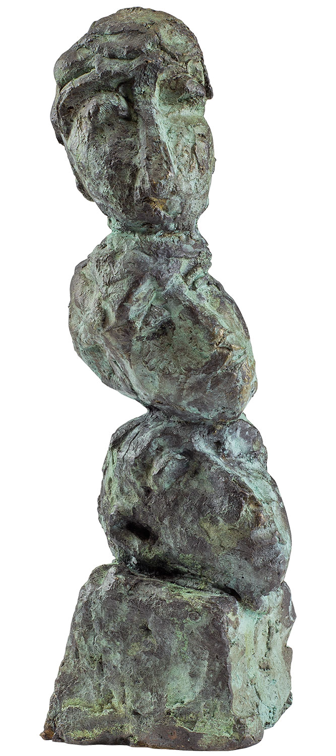 Karl Manfred Rennertz: Skulptur 'Kopfsäule', Bronze