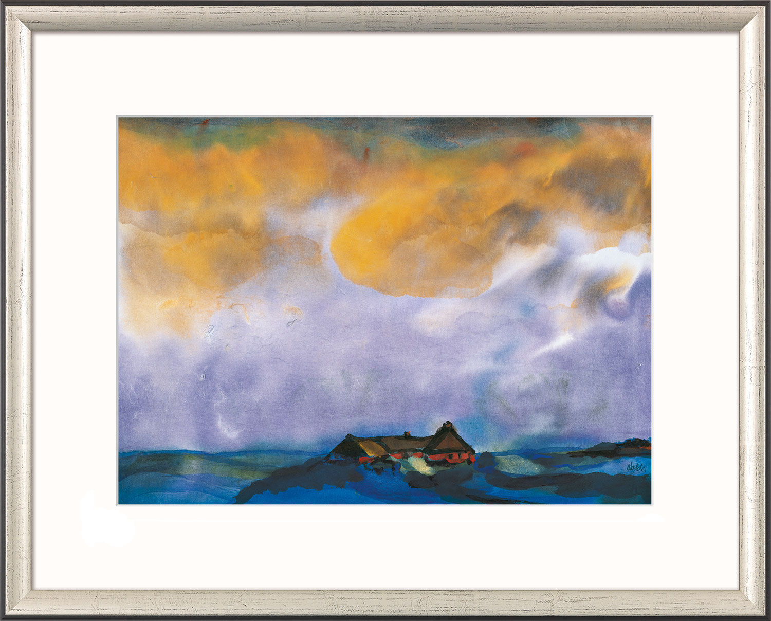 Emil Nolde: Bild 'Hallig', Version silberfarben gerahmt