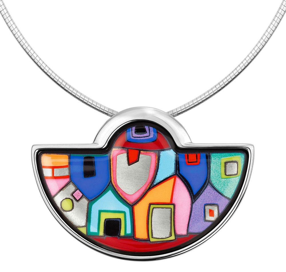 FreyWille: Collier 'Halbmond - Hommage à Hundertwasser - Street Rivers', Schmuck