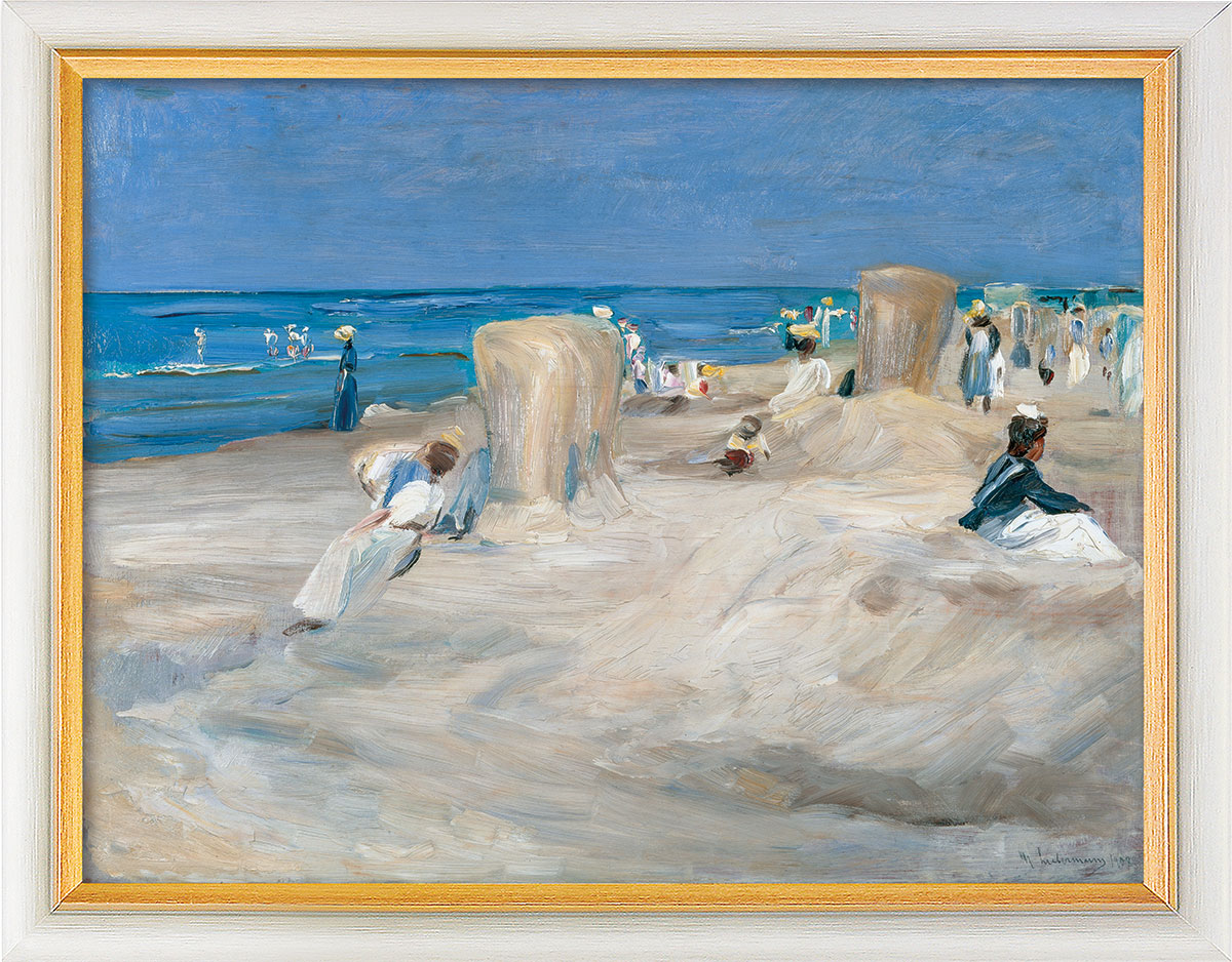 Max Liebermann: Bild 'Am Strand von Noordwijk' (1908), gerahmt