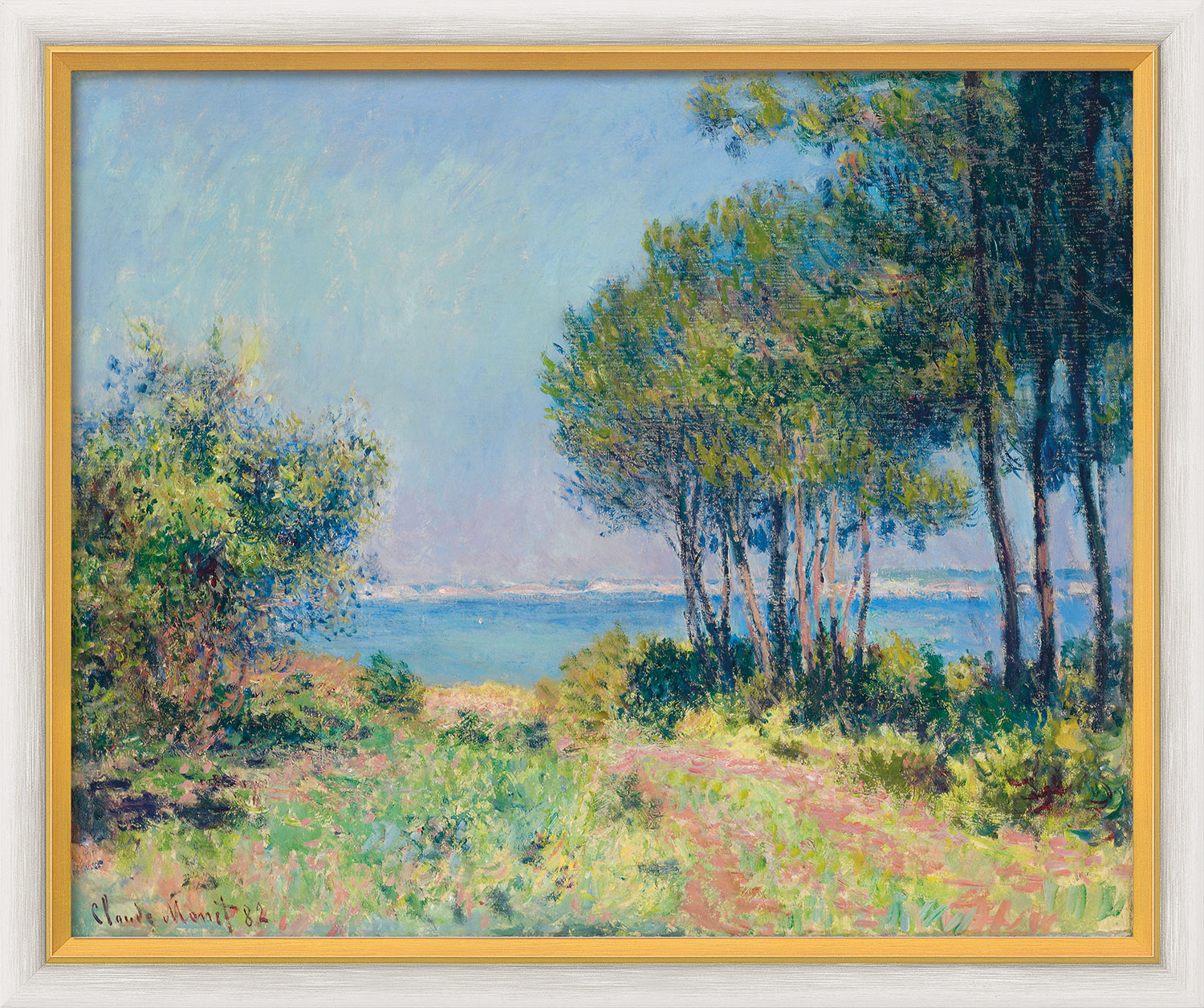 Claude Monet: Bild 'Die Küste bei Varengeville' (1882), gerahmt