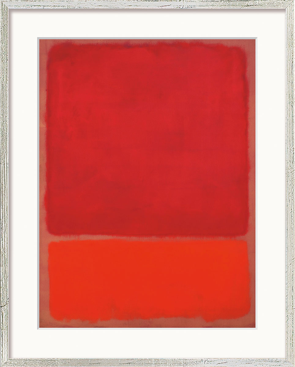 Mark Rothko: Bild 'Untitled (Red, Orange)' (1968), Version silberfarben gerahmt