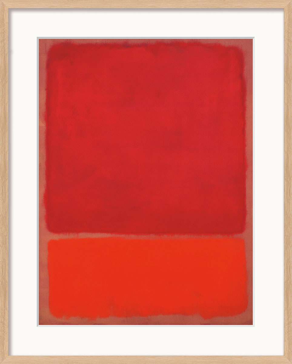 Mark Rothko: Bild 'Untitled (Red, Orange)' (1968), Version naturfarben gerahmt