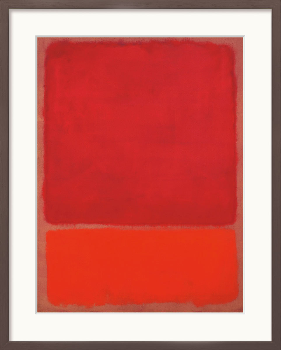 Mark Rothko: Bild 'Untitled (Red, Orange)' (1968), Version dunkelbraun gerahmt