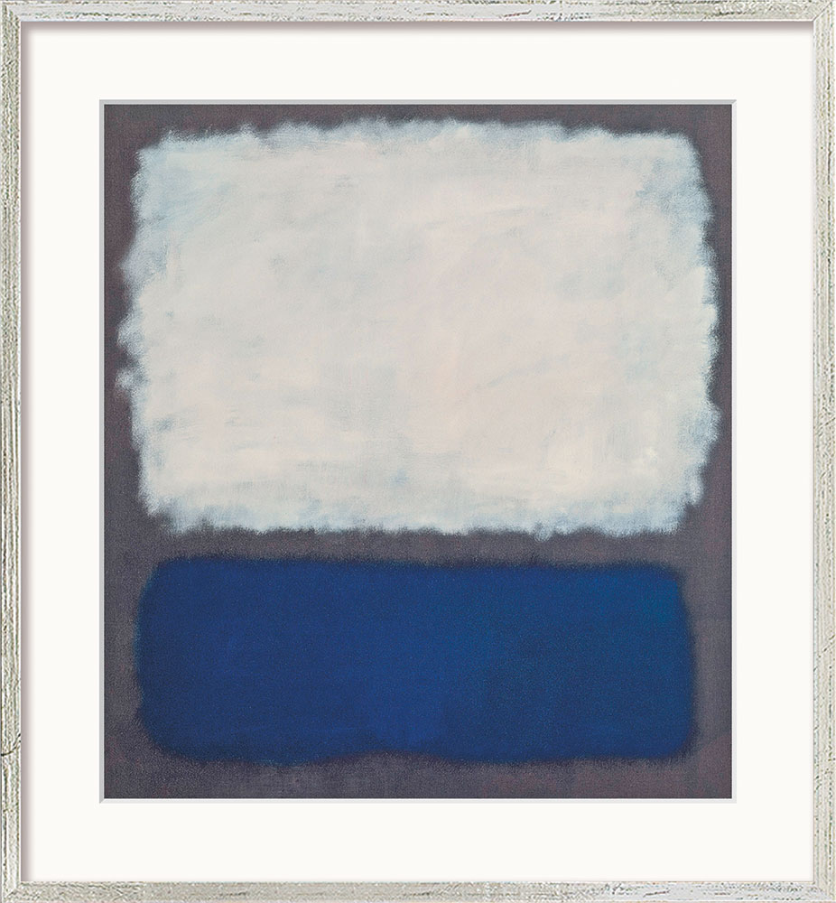 Mark Rothko: Bild 'Blue and Grey' (1962), Version silberfarben gerahmt