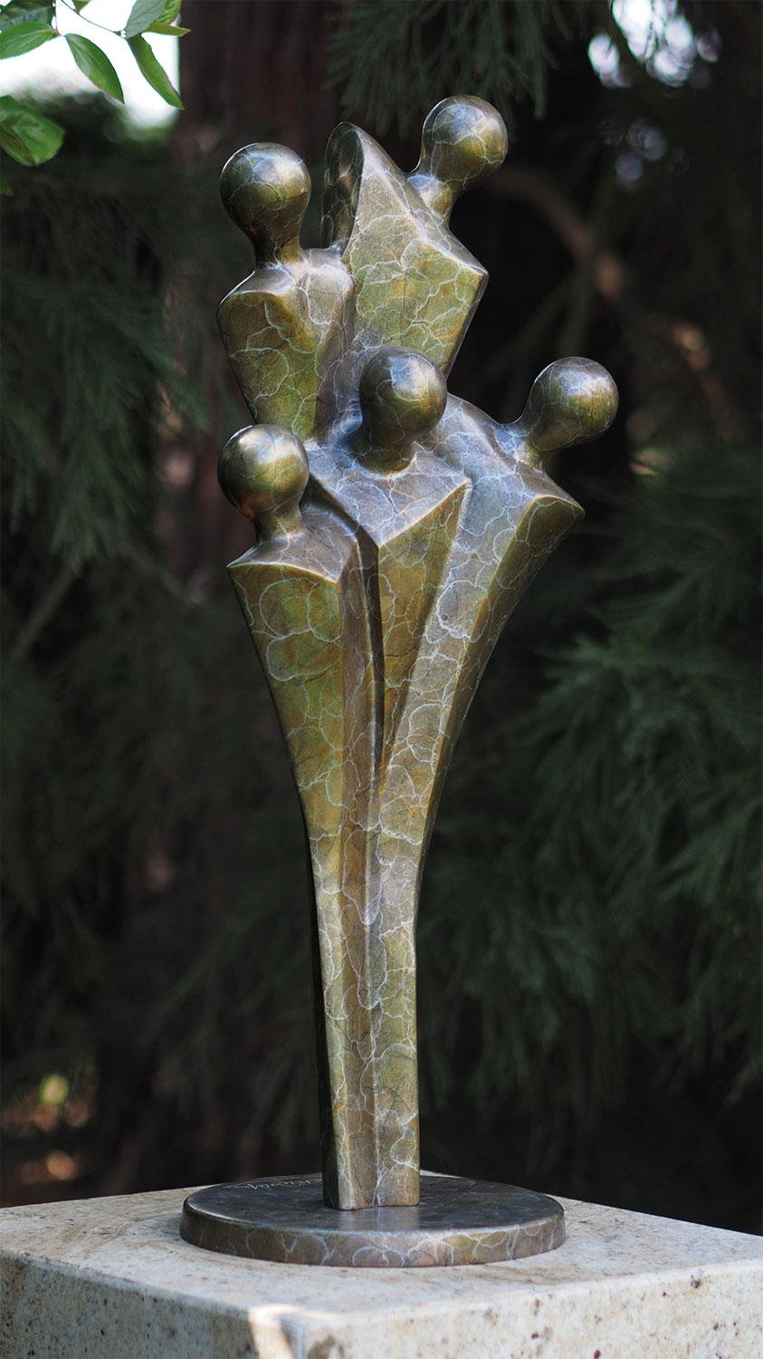 Gartenskulptur 'Familienbande', Bronze