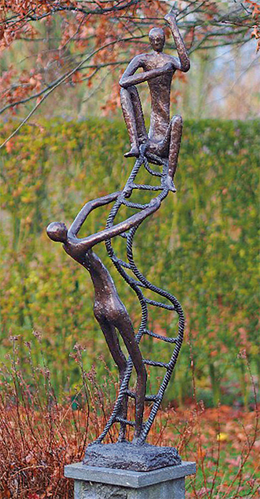 Gartenskulptur 'Gemeinsam empor', Bronze