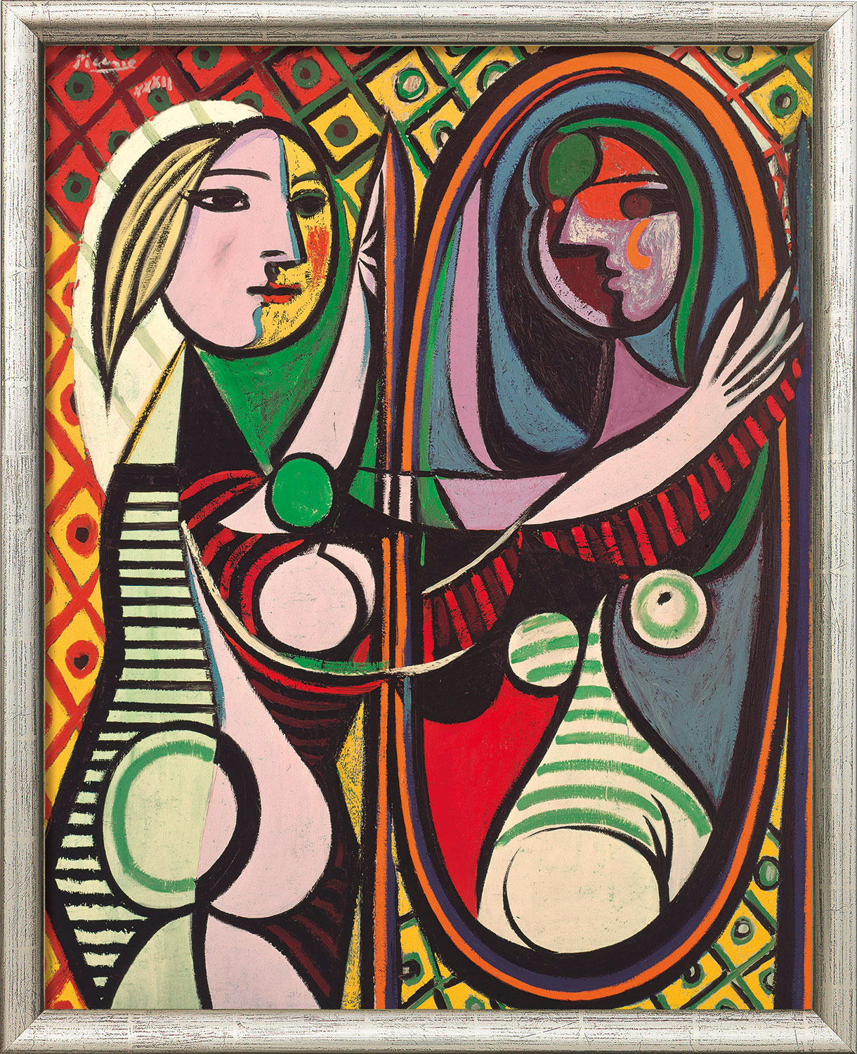 Pablo Picasso: Bild 'Mädchen vor einem Spiegel' (1932), gerahmt