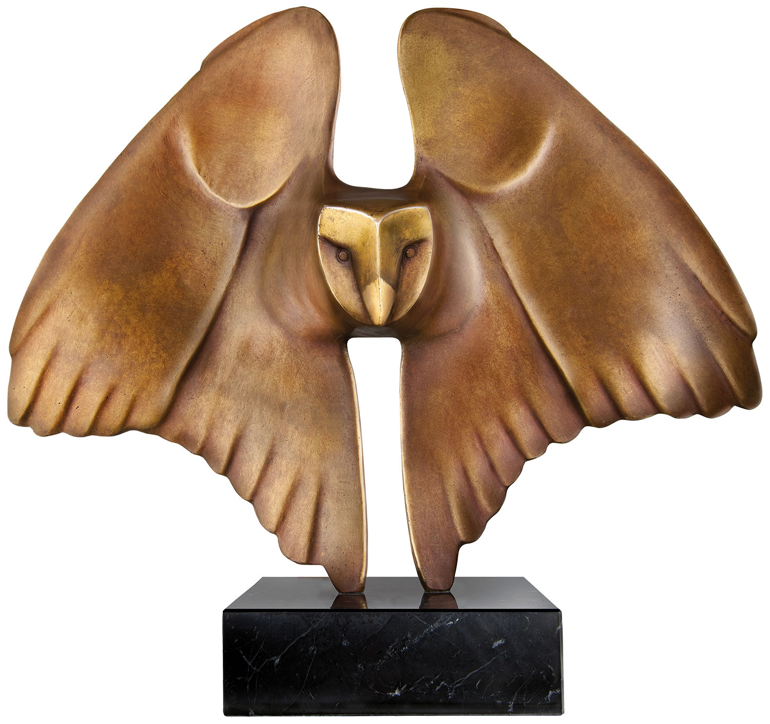 Evert den Hartog: Skulptur 'Fliegende Eule', Bronze