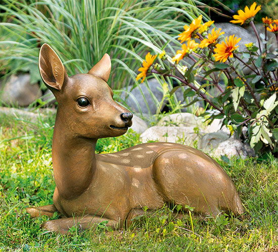 Gartenskulptur 'Rehkitz', Bronze