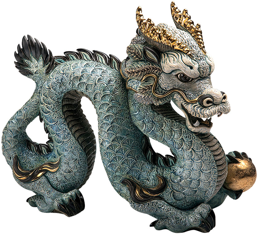 Keramikfigur 'Blauer Drache'