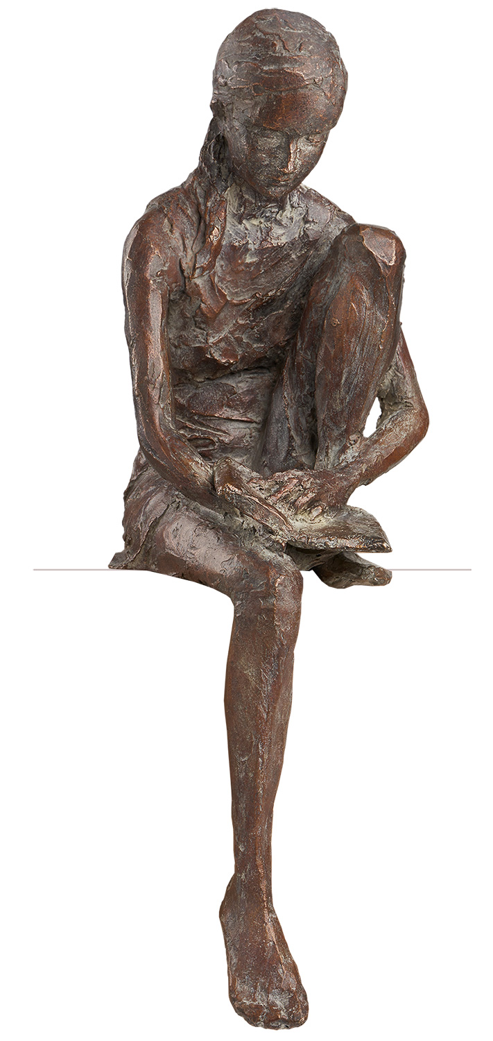 Valerie Otte: Skulptur 'Lesende' (Version ohne Sockel), Bronze