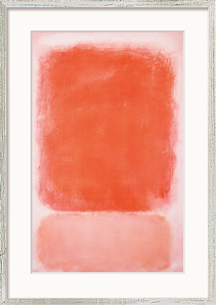 Mark Rothko: Bild 'Red and Pink on Pink' (1953), Version silberfarben gerahmt