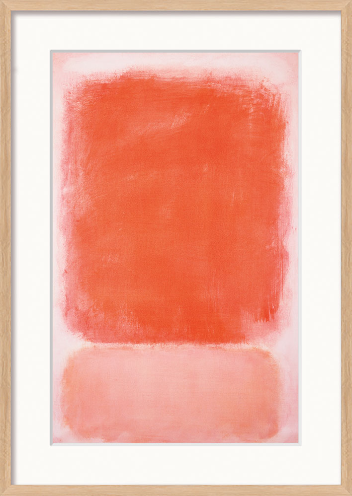 Mark Rothko: Bild 'Red and Pink on Pink' (1953), Version naturfarben gerahmt