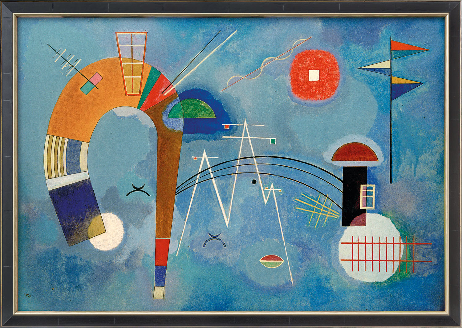 Wassily Kandinsky: Bild 'Rund und spitz' (1930), gerahmt