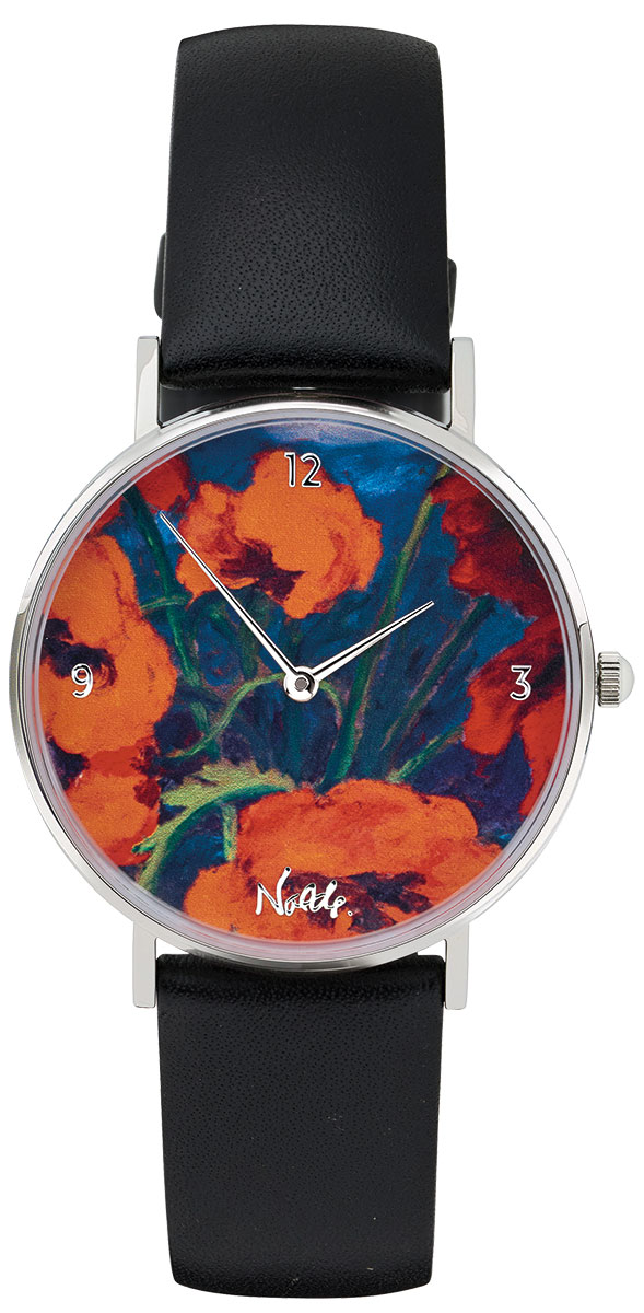 Künstler-Armbanduhr 'Emil Nolde - Großer Mohn (Rot, Rot, Rot)'