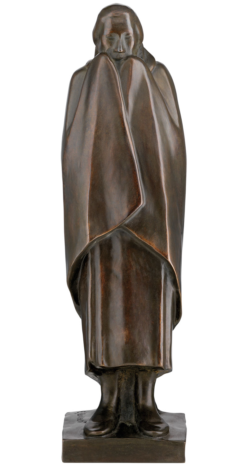 Ernst Barlach: Skulptur 'Frierendes Mädchen' (1916), Reduktion in Bronze