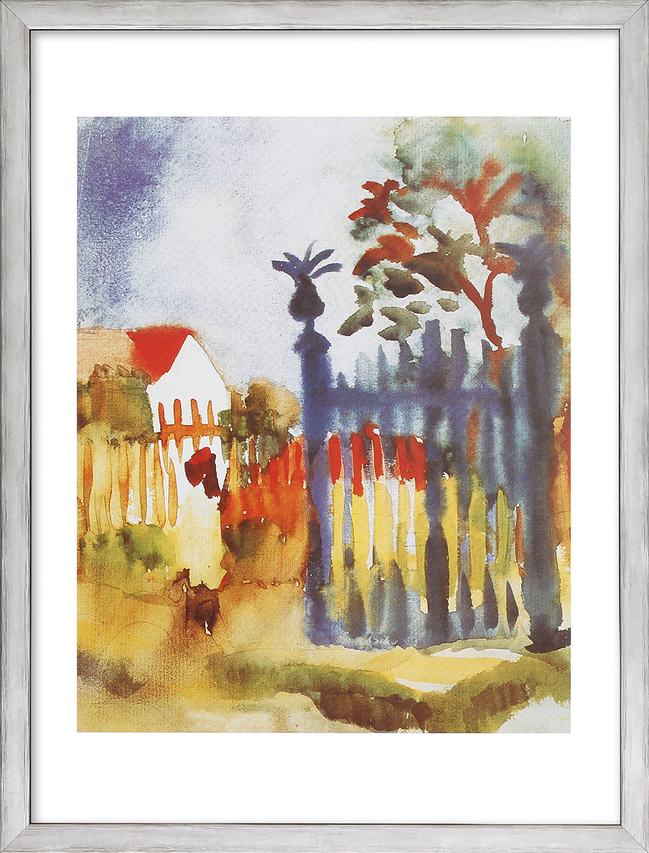 August Macke: Bild 'Gartentor' (1914), gerahmt