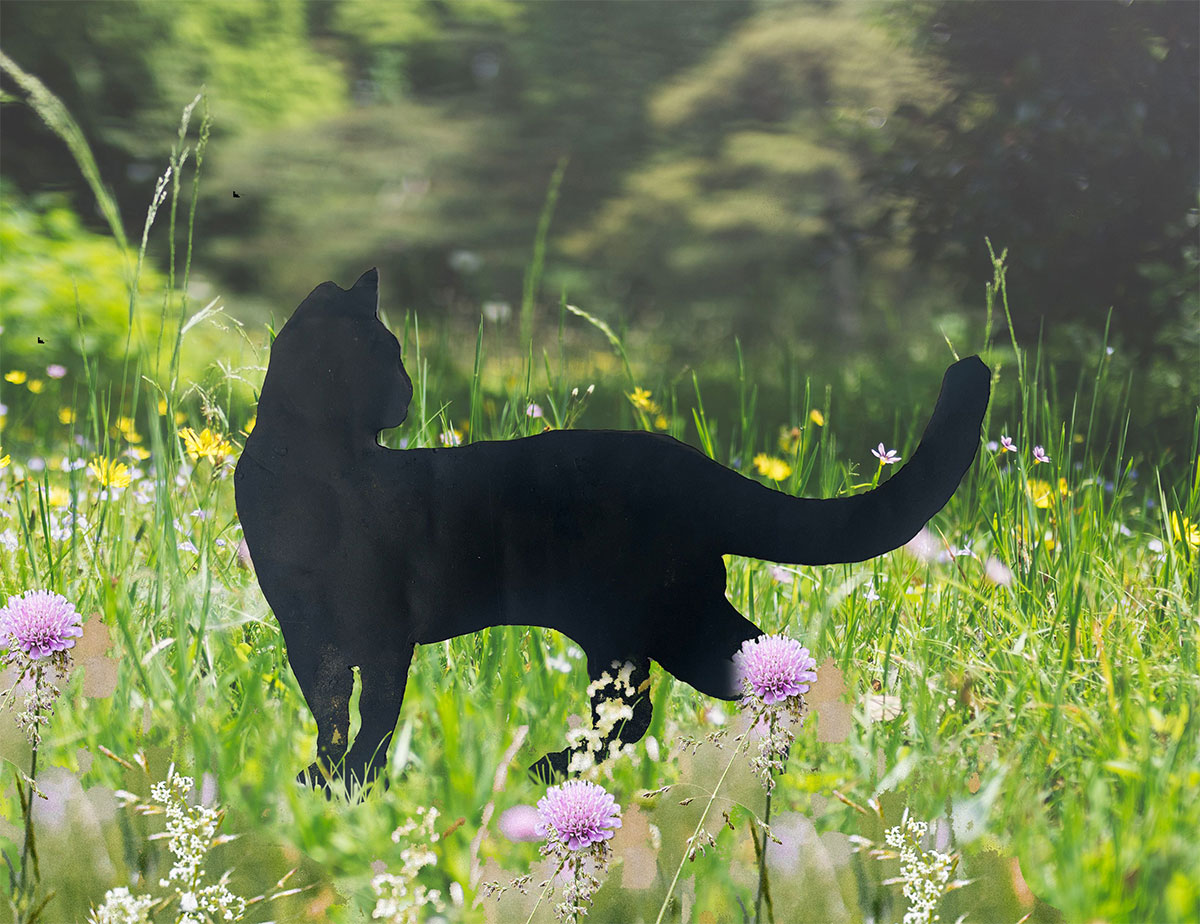 Gartenstecker / Silhouette 'Stehende Katze'